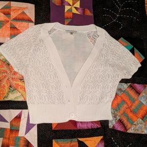 White lace sleeve shrug